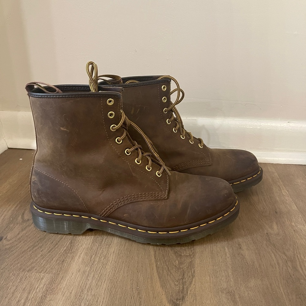 Doc Martens 1460 Brown Crazy Horse Leather Lace Up Boots